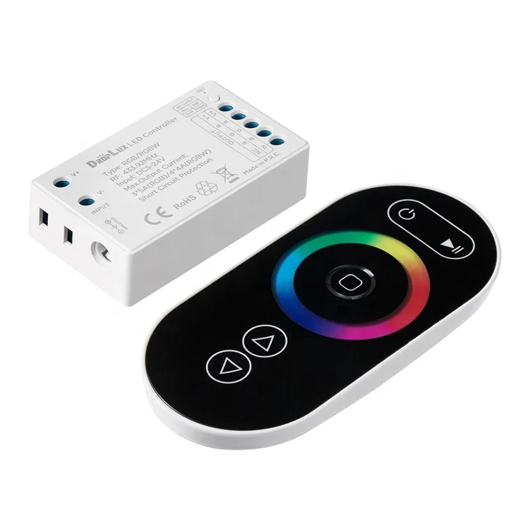 2 In 1 RGB/RGBW Color Changeable Dimming DC5V 12V 24V RGB LED Strip Controller with Touch Remote