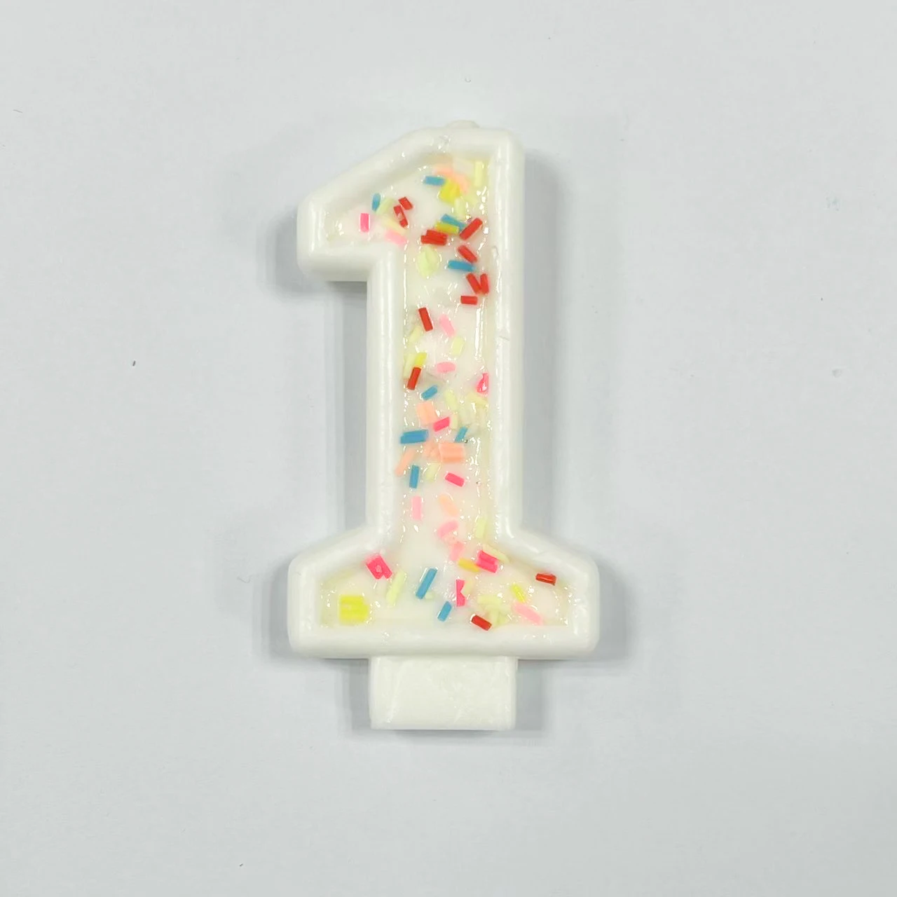 Factory price OEM wholesale birthday party cake decoration ceremony with wooden sticks rainbow jelly bean digital foam candles.