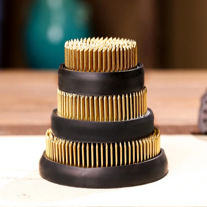 round kenzan flower frog 8 centimeters set floral florist garden insert holder tools Copper Material japanese ikebana kenzan