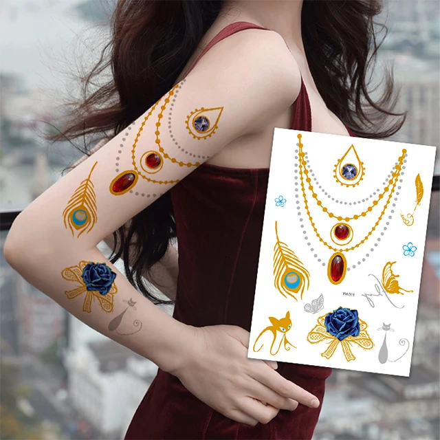 Tattoos Sticker Butterfly Star Freckle Sticker Face Metallic Temporary Tattoo for Women Girls Make Up Dancer Costume Partie