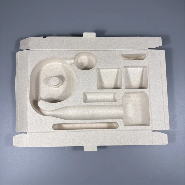 2024 Sustainable Custom Brand Bio-Degradable Sugarcane Packaging Molded Pulp Molding Tray For Electrical Product