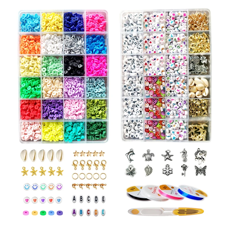 6mm round polymer clay beads jewelry making KIT HEISHI  beads DIY jewelry making Bohemia bracelet kit