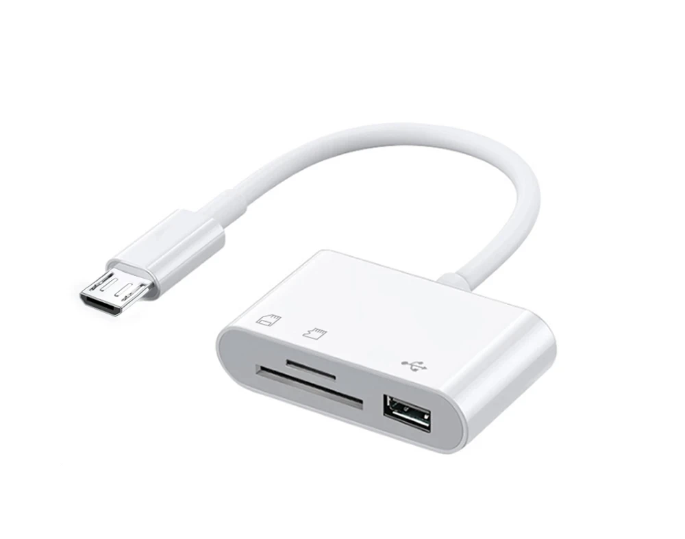 3 In 1 Micro USB Type C OTG Adapter USB TF SD Card Reader for mobile phone