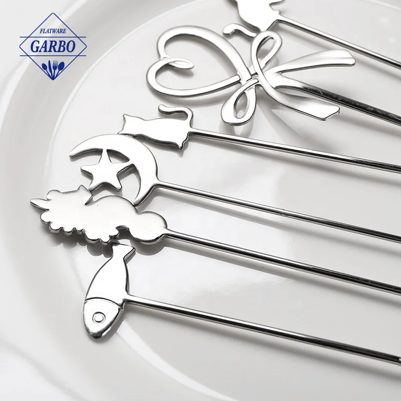 Cartoon silverware set matte vintage custom cutlery 18/10 latte spoon cute tea spoon set for cafe restaurant home party table