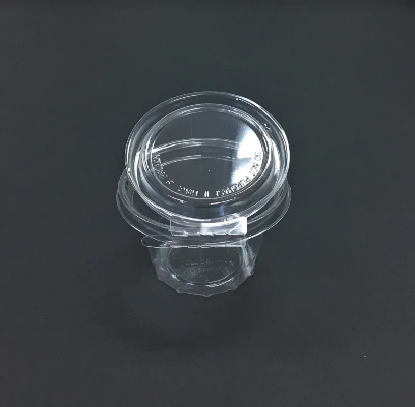 8oz Disposable Round Food Snack Bakery Salad Fruit Packaging Container Hinged Lids Food Container