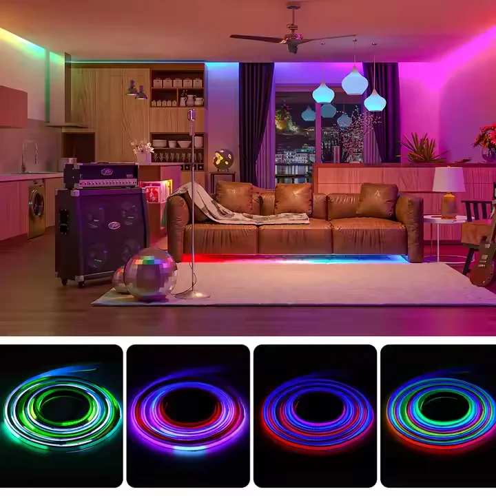 Banqcn FCOB SPI RGB IC LED Light WS2811Addressable 720 LEDs Black PCB Dream Color Flexible COB Digital Led Pixel Strip COB