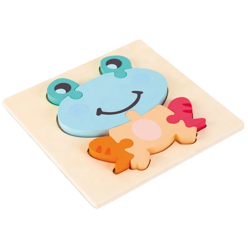 3D Wooden animal  toddler puzzles puzzle giraffe montessori  toy for Children Baby Puzzle Toy Games