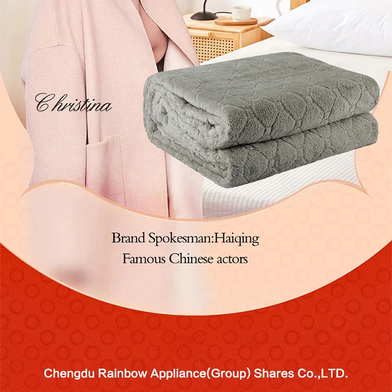 3 Heating Settings Factory hot sale 100 cotton heating electric blanket wholesale