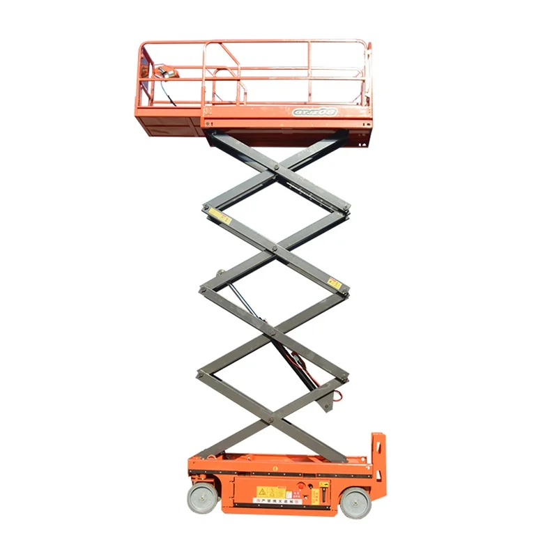 Qiyun factory supply 12m 320kg two man stand Battery Hydraulic Electric Man Lift Self Propelled Scissor Lift Platform