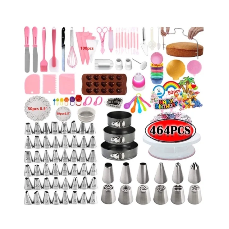 
Amazon 464 sets of baking tray turntable set cake turntable non-stick baking tools cake decorating baking set 