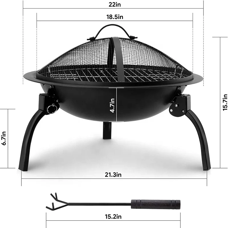 Customized Color With Tripod Leg Best Selling Bonfire Fire Pit Camping Fire Pit Portable