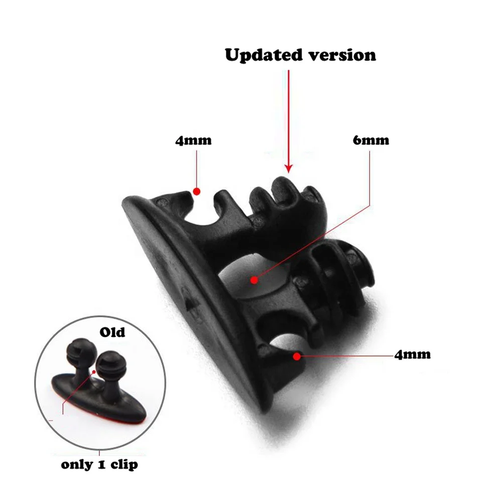 8 Packs Black Plastic Data Cable Clip 3M Adhesive Wire Holder Cord Organizer Management Clamp Cable Cord Clips Car Accessories