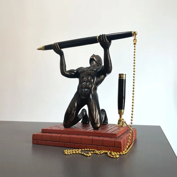 Jaguar JR-1236 тела древних Серебряная бронза Бодибилдинг подарок ремесла подставка для ручек набор