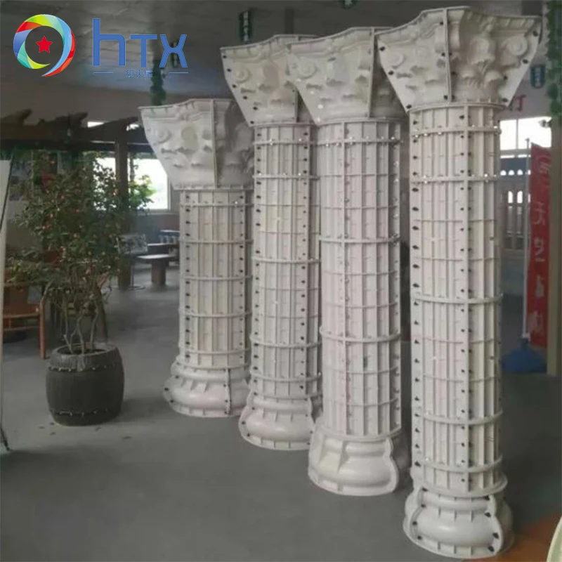 decoration roman pillars moulds Square stripe concrete column mould