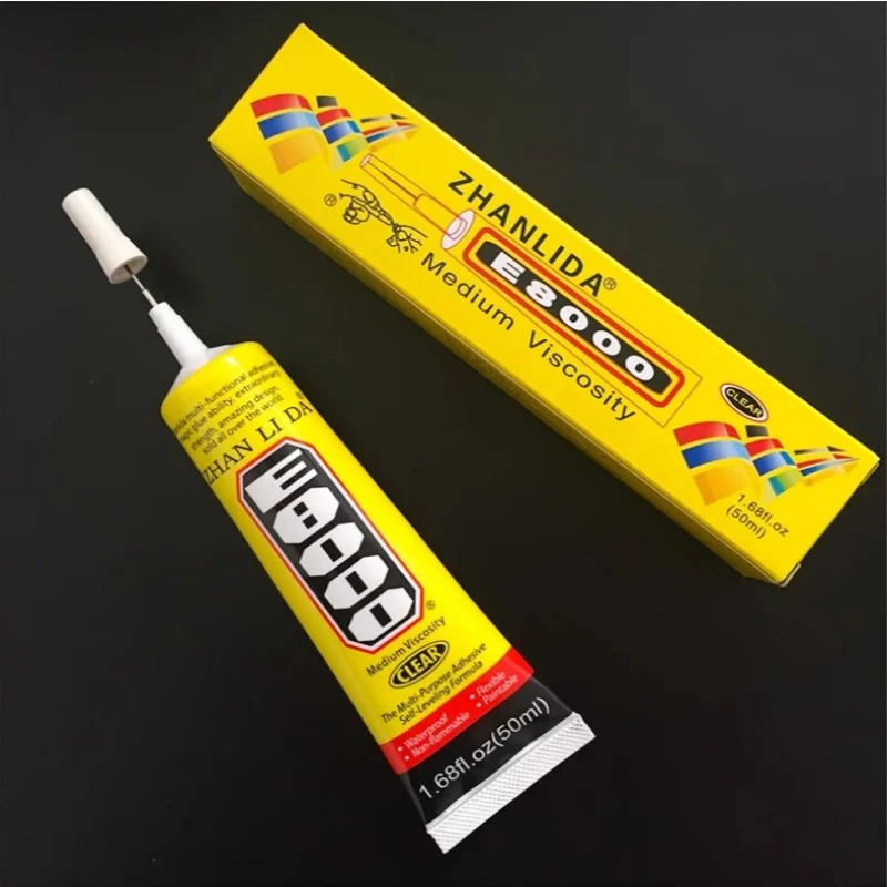 E8000 50ML Factory Wholesale Cell Phone Repair Glue With Precision Applicator Tip Universal Slow Drying Adhesive PVC Acrylic