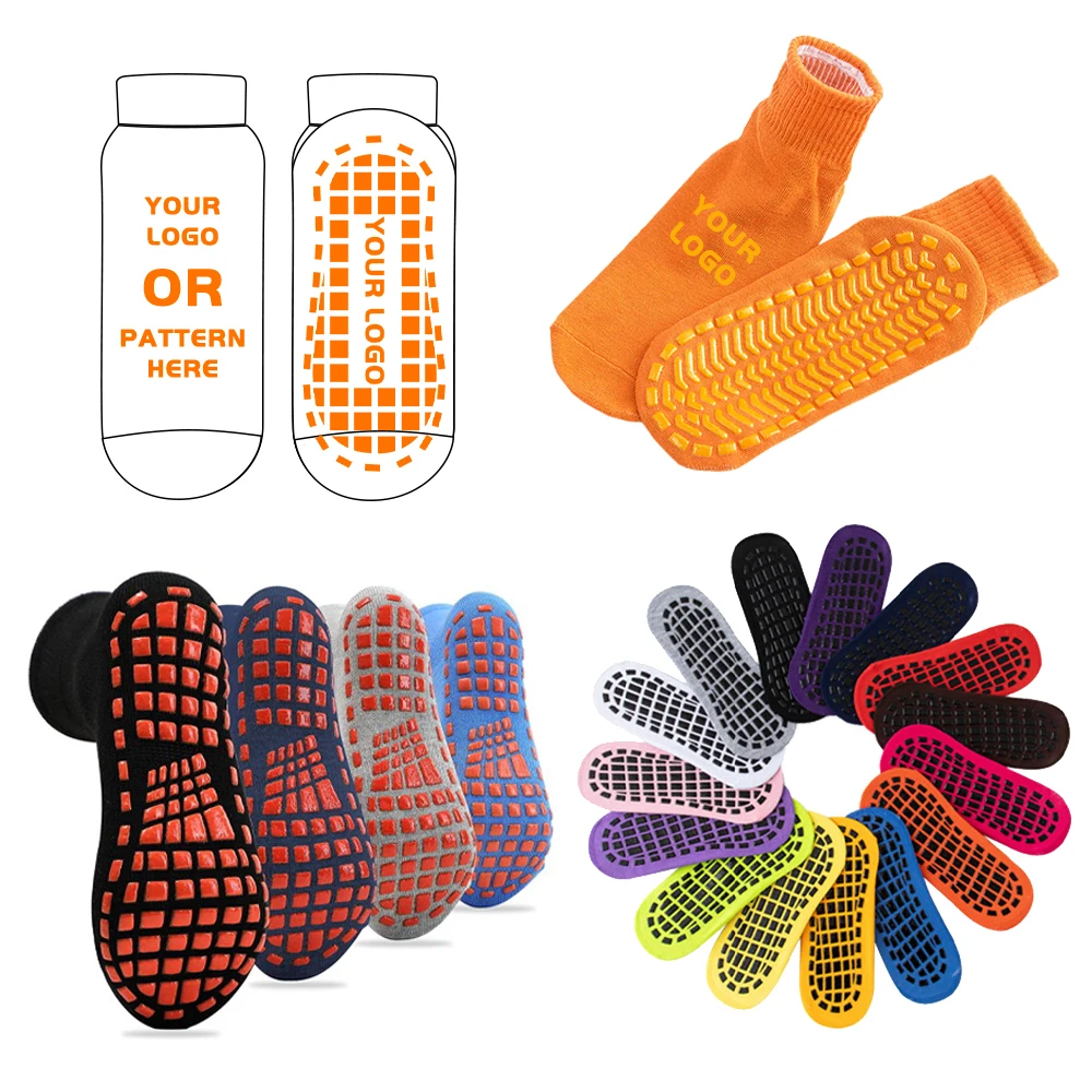 High Quality Custom Trampoline Socks Anti Slip Jump Sport Socks Trampoline Grip Socks For Men