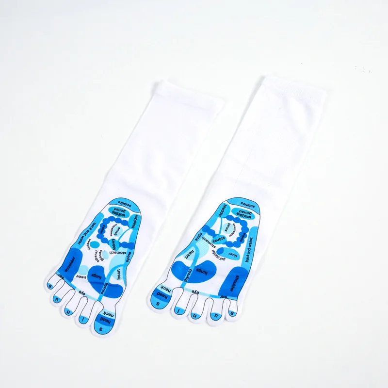 Wholesale Unisex English foot pressure point acupuncture reflexology socks with massage tools
