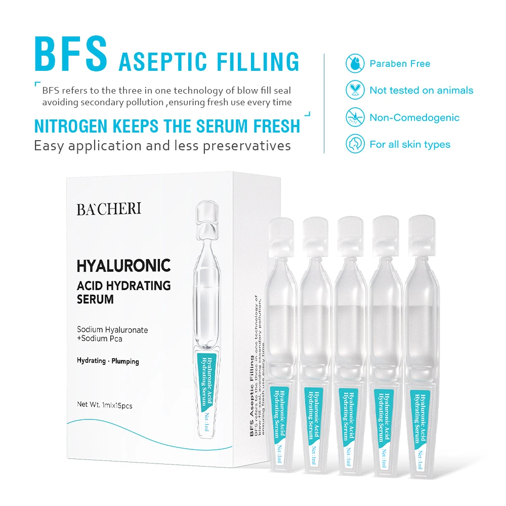 Kangrong OEM ODM face care moisturizing repairing polyglutamine sodium glycerol ampoule hyaluronic acid skin care serum