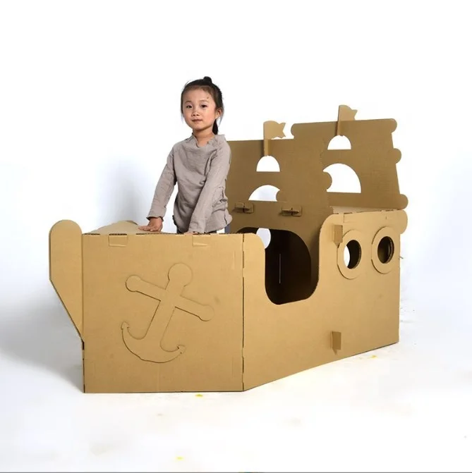 Educational 3D Puzzle Model Aircraft Carrier Toys 3D Paper Model Vehicle Warplane Sailboat Cardboard Building Puzzle For Kids