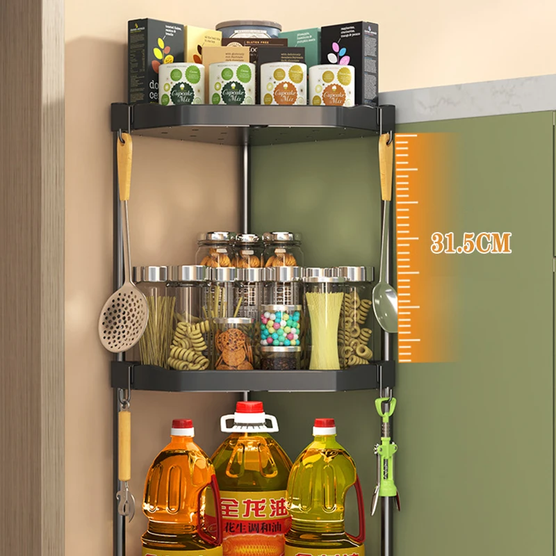 wall mounted spice storage organizer kitchen Corner bathroom Shampoo Storage Holder Rack