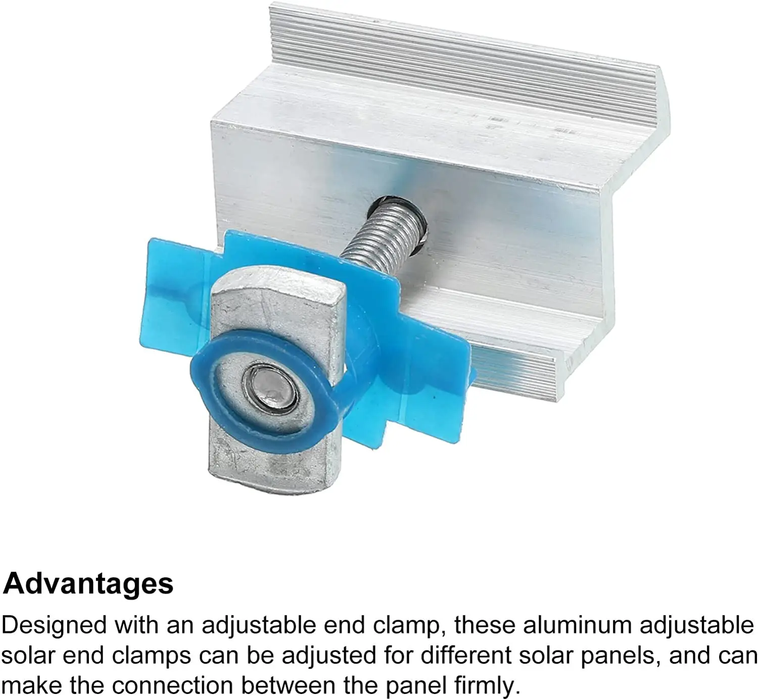 Customized aluminum adjustable solar structure fixing end clamps black end clamps