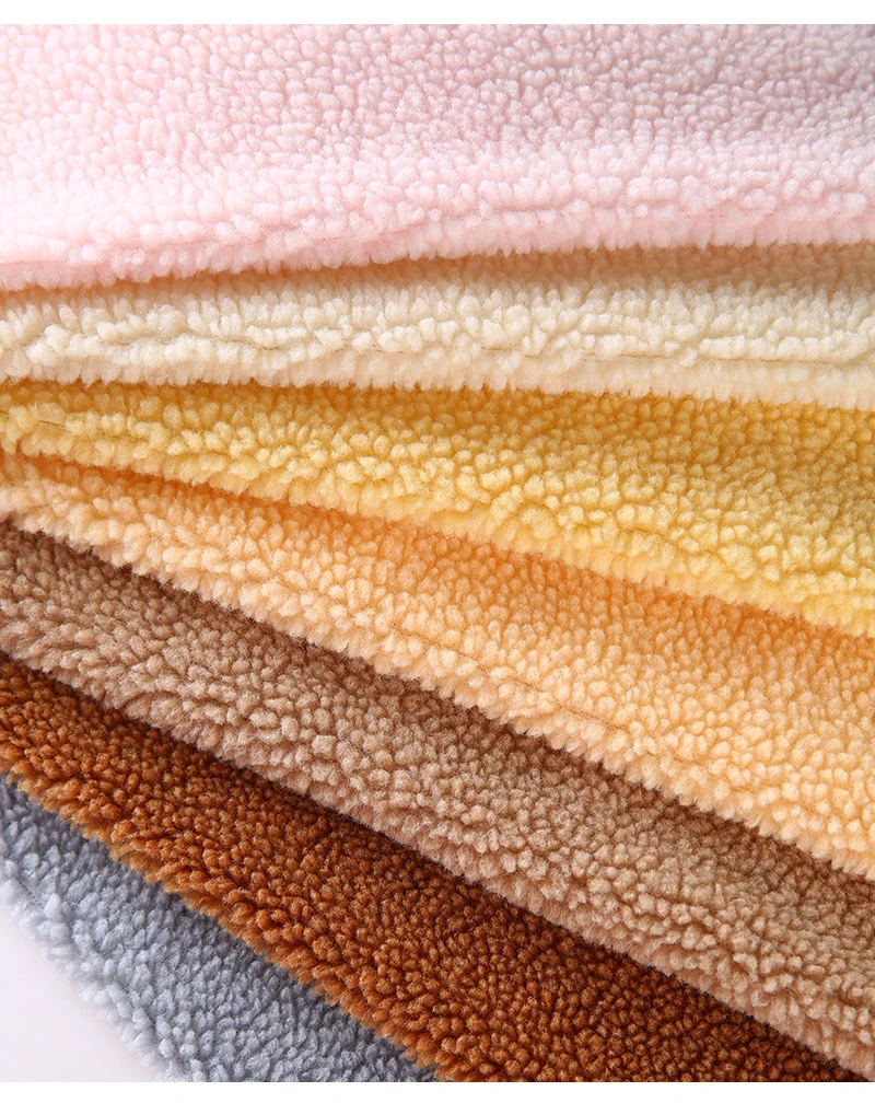 wholesale Factory customization 100% polyester 210gsm one sided Lamb cashmere sherpa fabric for Home textiles