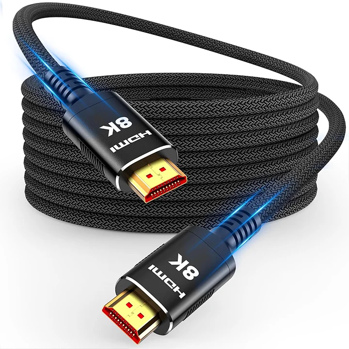 Ультра высокоскоростная золотая пластина cabo hdmi av монитор нейлоновый плетеный кабель 8k Сертифицированный 10 м 20 30 см