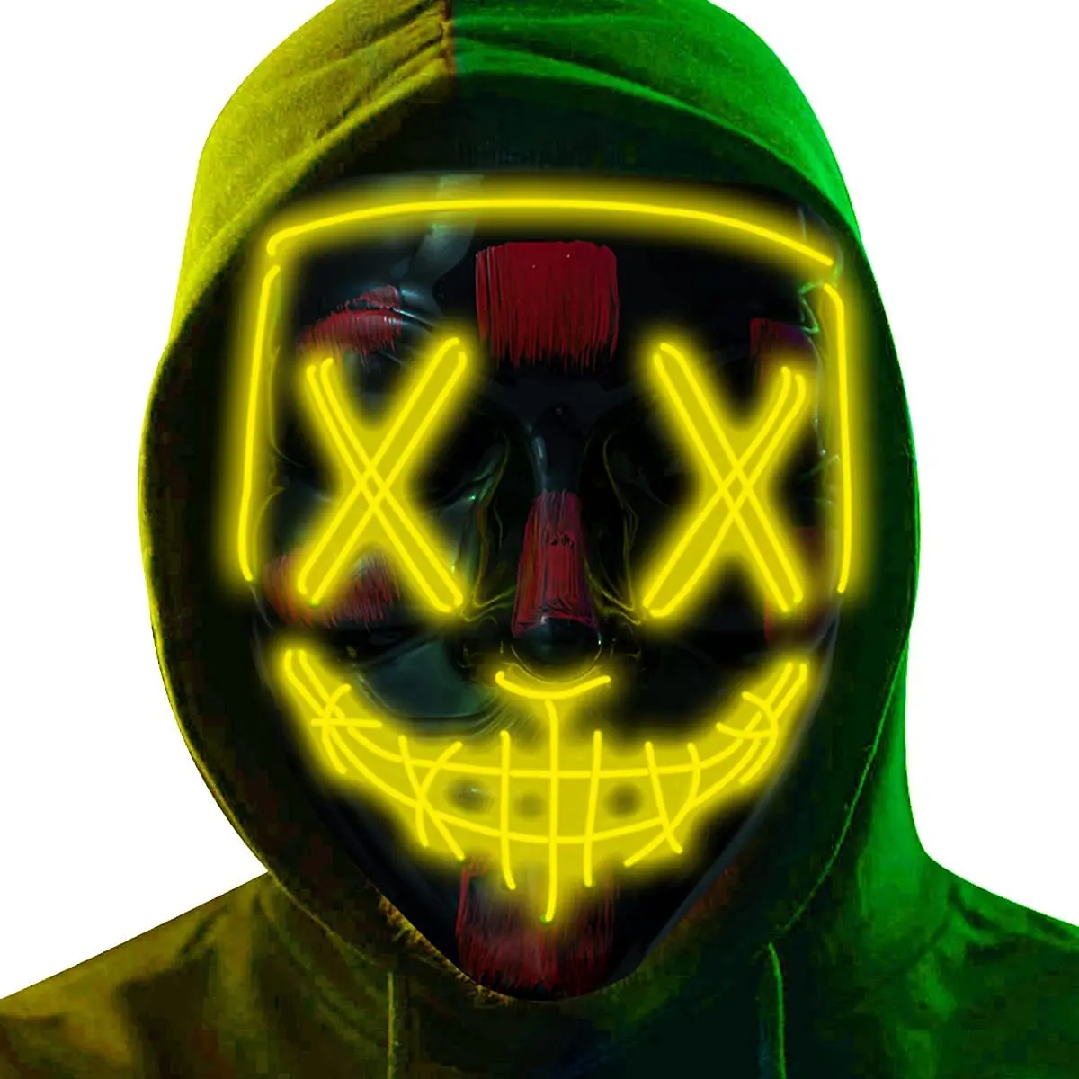 Halloween Accessories 2023 Cool Scary Neon LED Light Up Party Masks For Cosplay