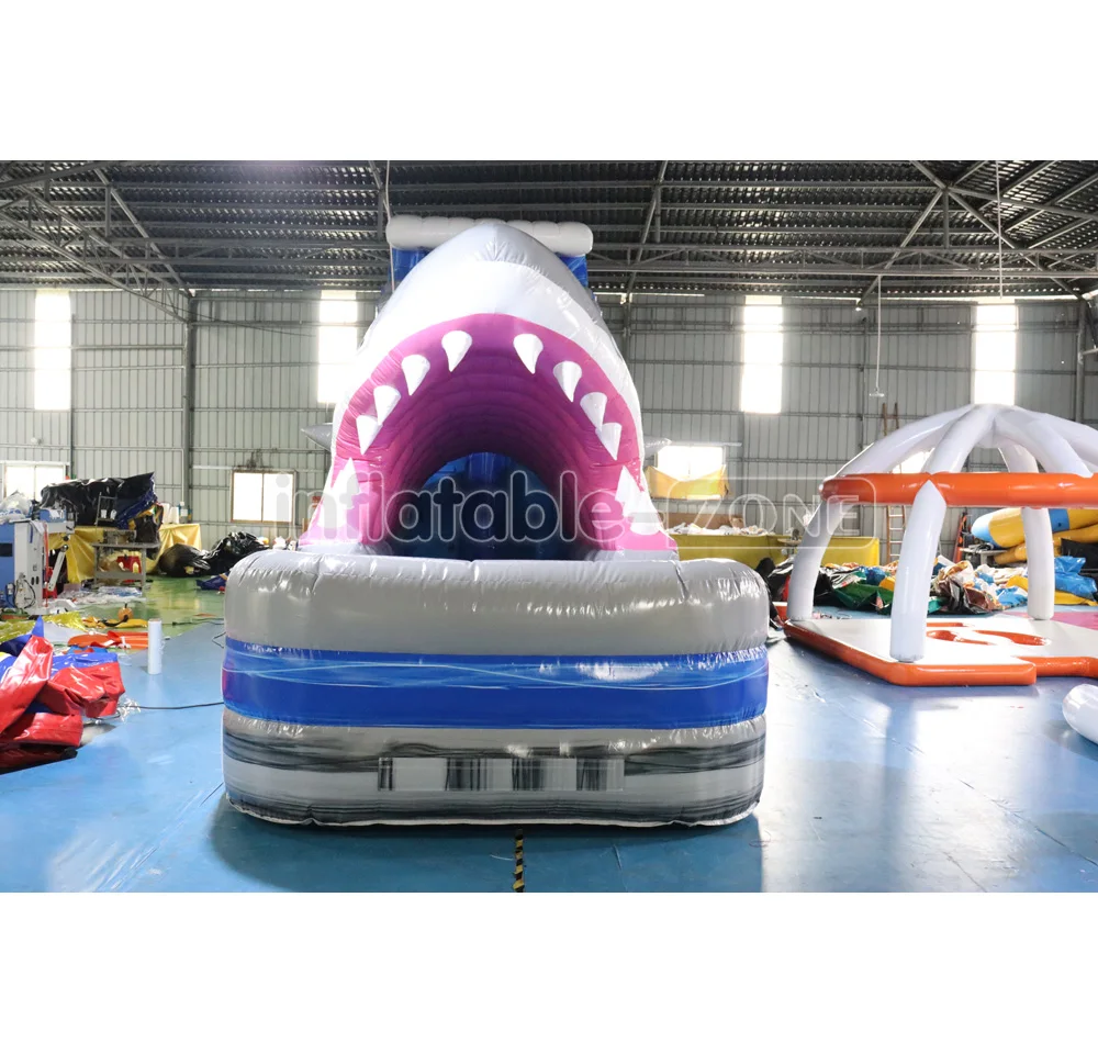 Outdoor commercial large slide double slides suitable for amusement parks and water parks PVC slide with shark shape
