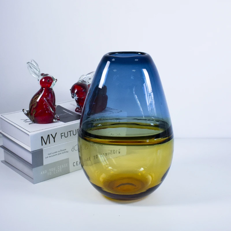 Modern style large tall glass solid colors flower vases for home decor