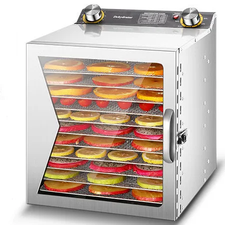 Stainless Steel Food Dehydrator Machine Hot Selling Commercial Home Use Dryer Fruit Machine 12 Layer