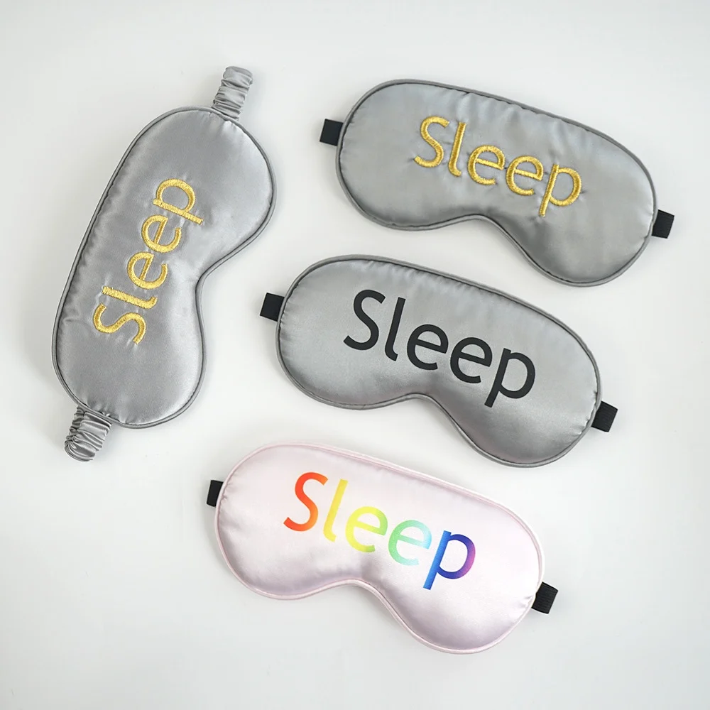 Factory Wholesale Smooth Customized Digital Print Satin Travel Sleep Cover with Elastic Strap