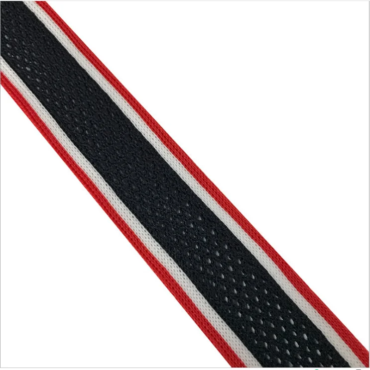 factory wholesale 2.5cm 100% polyester tape mesh tape knitting tape rib knit trim striped