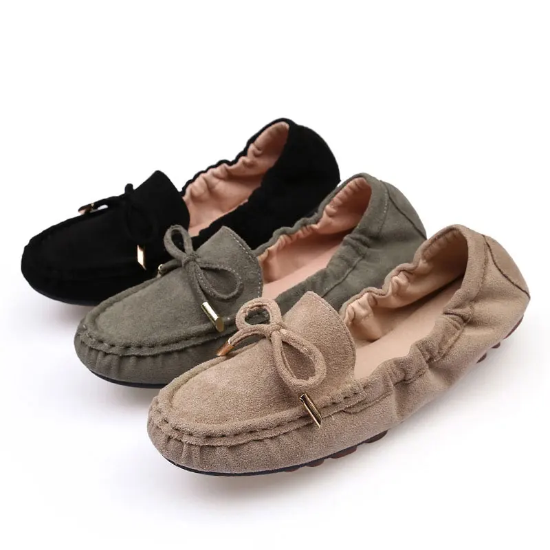 Xinzirain Custom Large Size Winter Warm Suede Moccasin Slippers Flat Slip-On Snow Loafers Mules for Women
