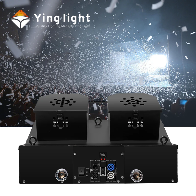 Double Head Blizzard Confetti Machine Dmx Paper Confetti Blower Machine