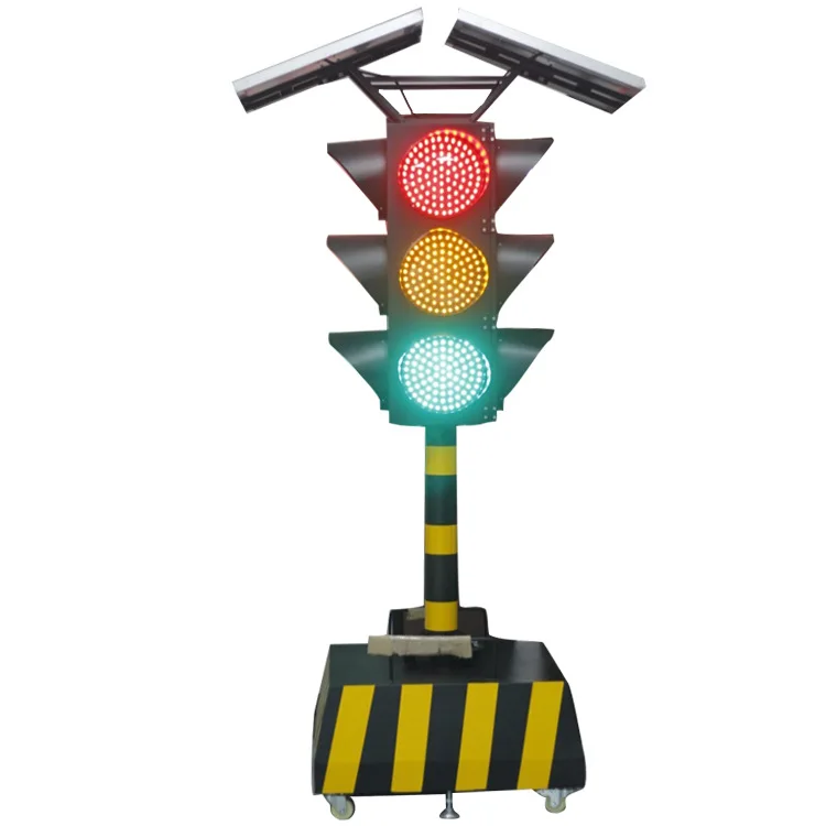 Solar Powered Traffic Control Flashing Warning Signal Light High Quality Traffic Light
