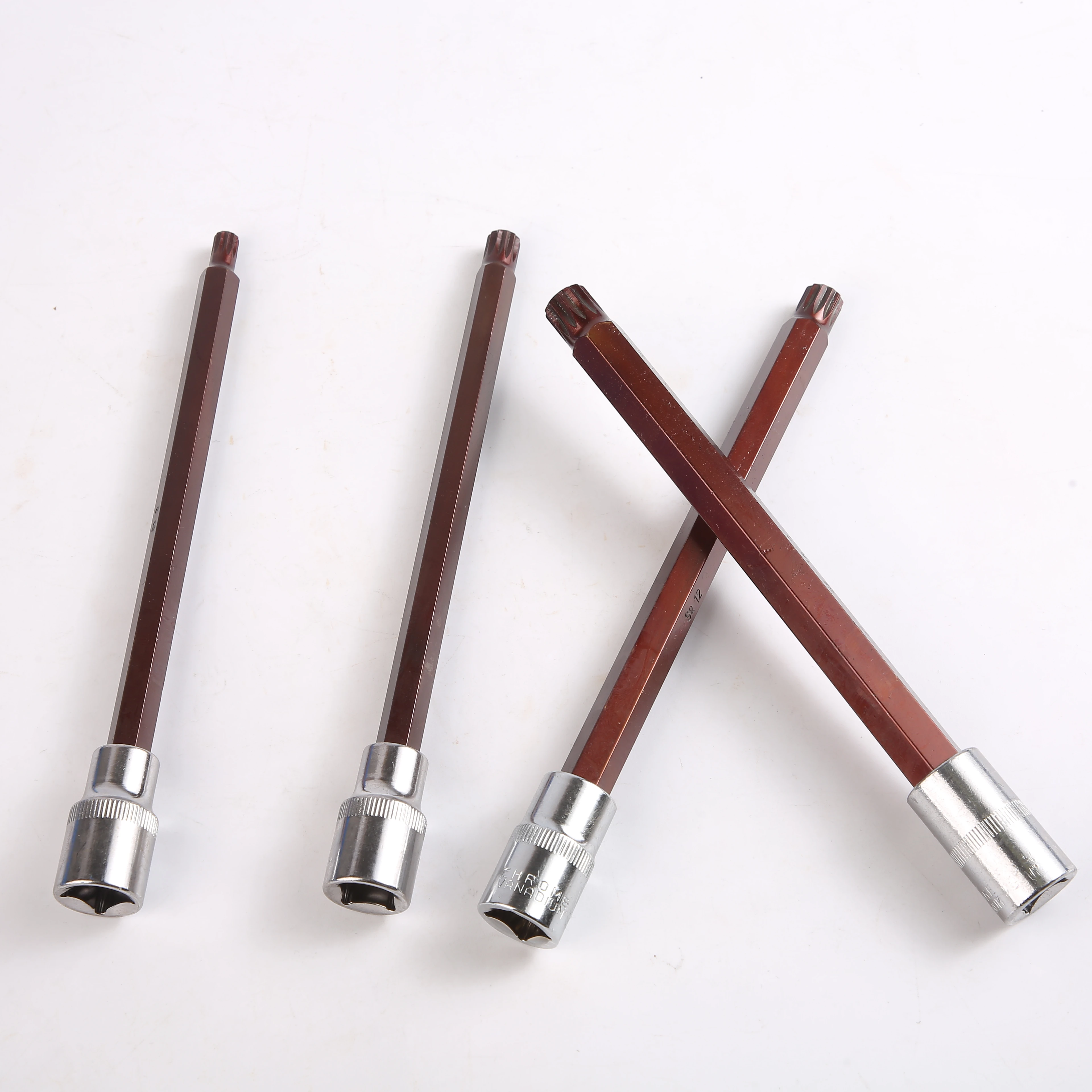 Top quality industrial class S2 material 26pcs 55MM to 200MM bit socket set with bright color