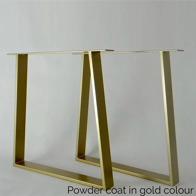 Popular Square Type  legs powder coating and Antique dining tables legs Polished golden stainless table leg