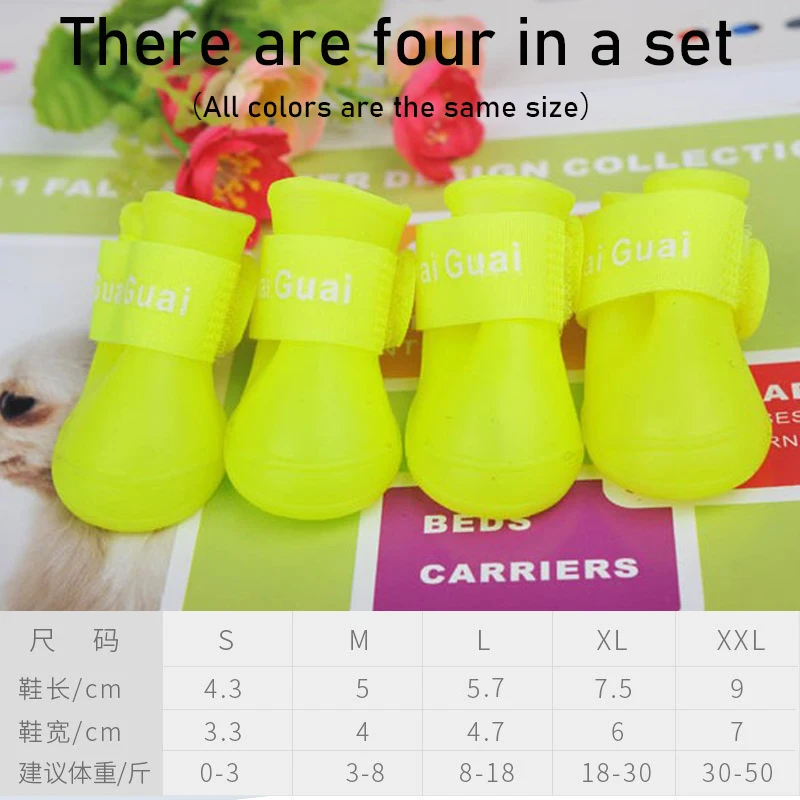 Wholesale Custom Luxury Summer Silicone Pet Shoes Waterproof Rain Boots with Cute Small Puppies Design Dogs Outdoor Pet Socks
