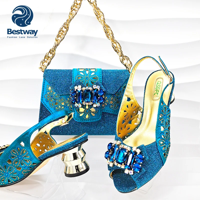 Bestway Latest African ladies Italian fashion women shoes and bags to match