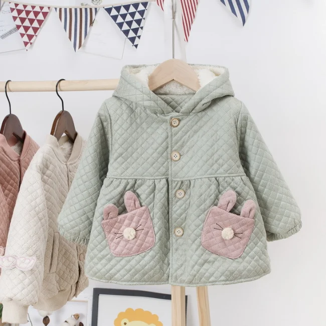 
SE5873 2020 Winter New Design Baby Girls Jacket Coat Long Sleeve Cotton Warm Winter Baby Jacket 