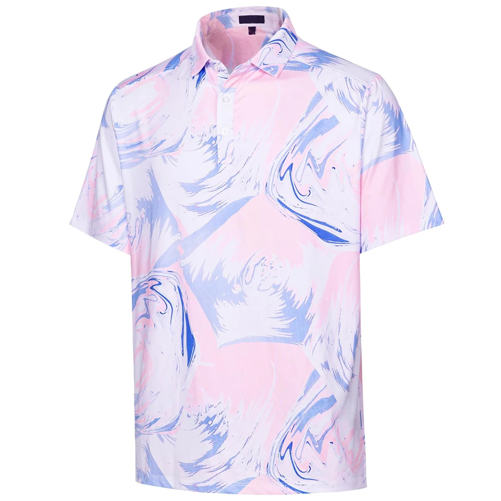 Wholesale 88% Polyester 12% Spandex Short Sleeve Golf Polo Shirt Clothing Custom Sublimated Print Quick Drying Mens Golf Polo