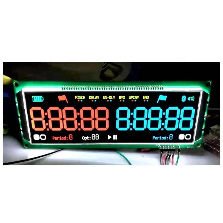 ROHS COB Display LCM Color Digit Screen LCD Module SPI HT1621 BTN VA Custom Colour Segment LCD SPI with Metal Pin