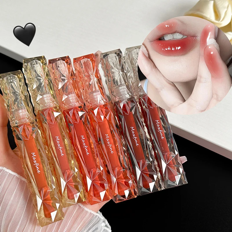 Shiny Lip Gloss Mirror Water Glossy Lip Glaze Lasting Liquid Lipstick Mirror Transparent Glass Lip Glaze
