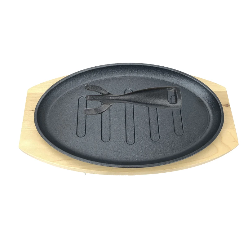 Cast Iron Skillet pan with wooden tray
