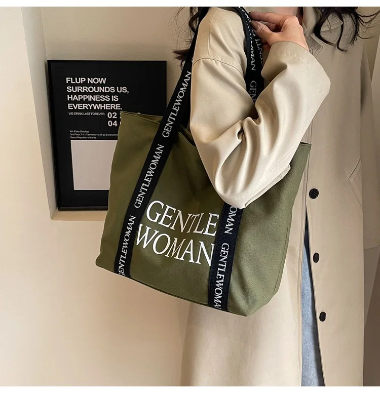 Женская Холщовая Сумка на одно плечо с принтом текста заказ Большая вместительная сумка для покупок открытом воздухе ручная поездок работу студентов
