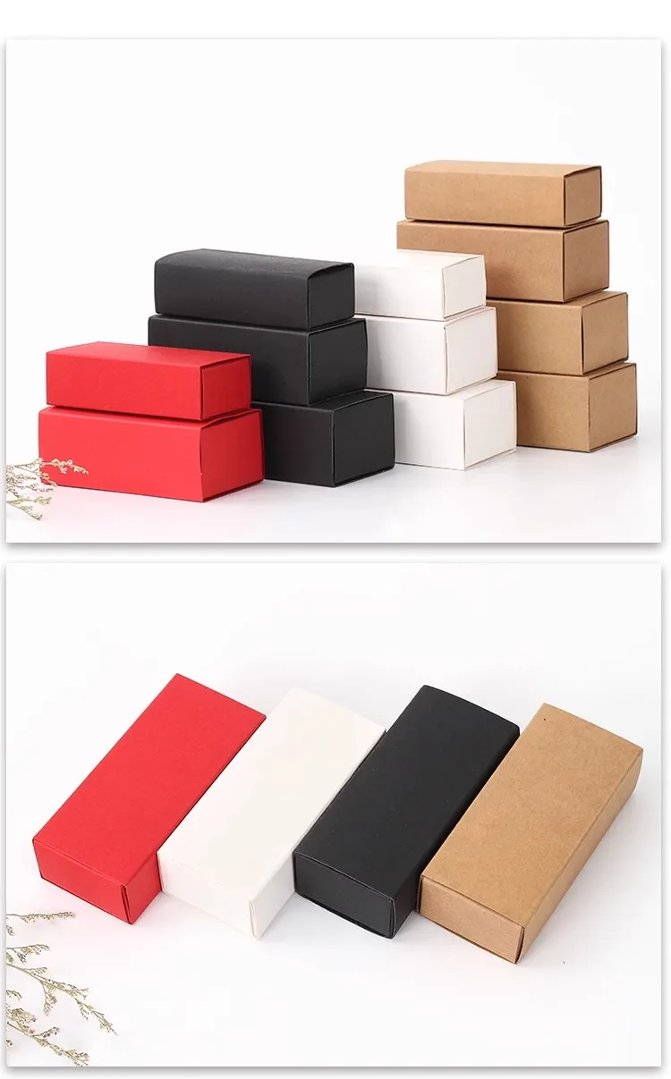 Universal empty Drawer packaging black/white/red/kraft paper small cosmetic box lip gloss oil tube bottle Lipstick Gift boxes