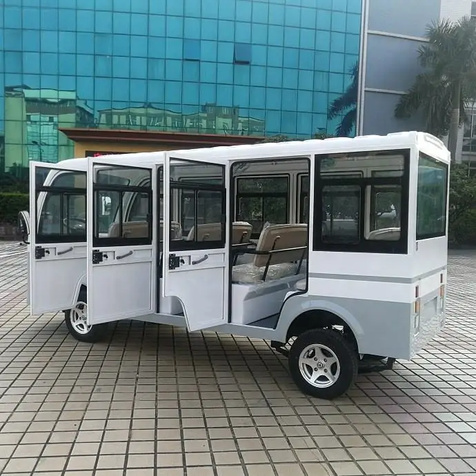 Factory Outlet 11 Seater Passenger Electric Sightseeing Bus 72V Luxury Sightseeing Tourist Buggy Bus &Car