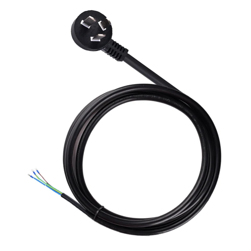 National Standard Black Three-Prong Plug Terminal Tail Power Cord 16A