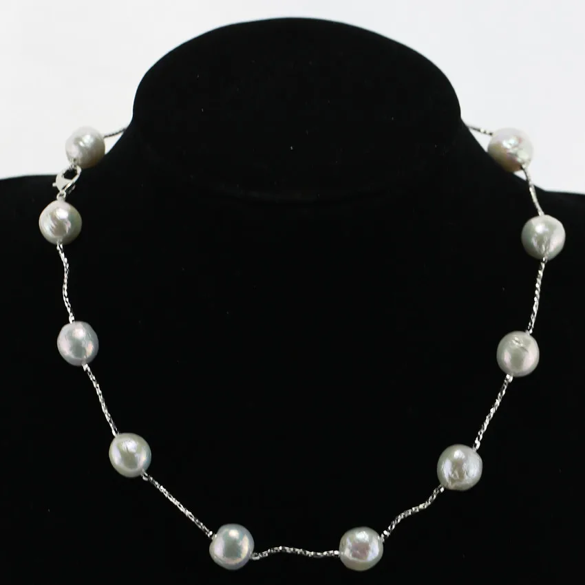 925 sterling silver wholesale baroque edison shape fresh water freshwater natural pearl jewelry necklace
